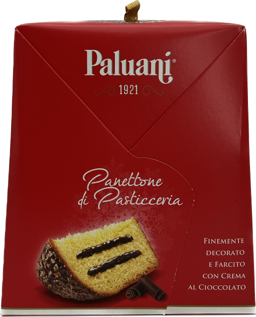 Panettone 750 g Finemente Decorato e Farcito Con Crema Al Cioccolato (Schokoladenfüllung)